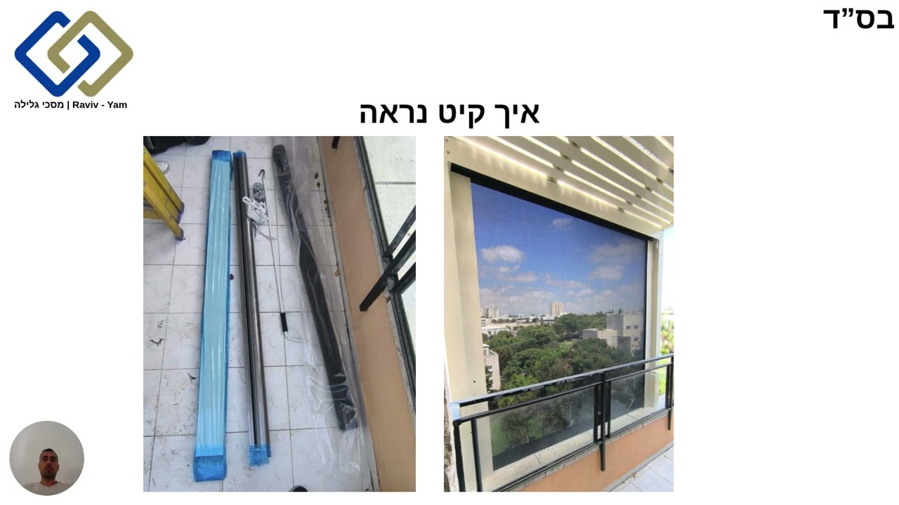 רביב ים · מסכי גלילה לפרגולה — פרק 1: המודל והכרת הקיט